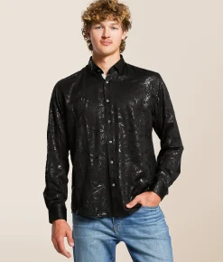 Tops | Eight X Tonal Jacquard Shirt Black