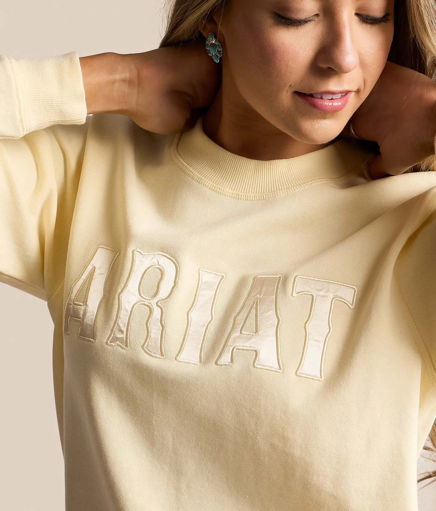 Tops | Ariat Tonal Logo Pullover Pear Sorbet