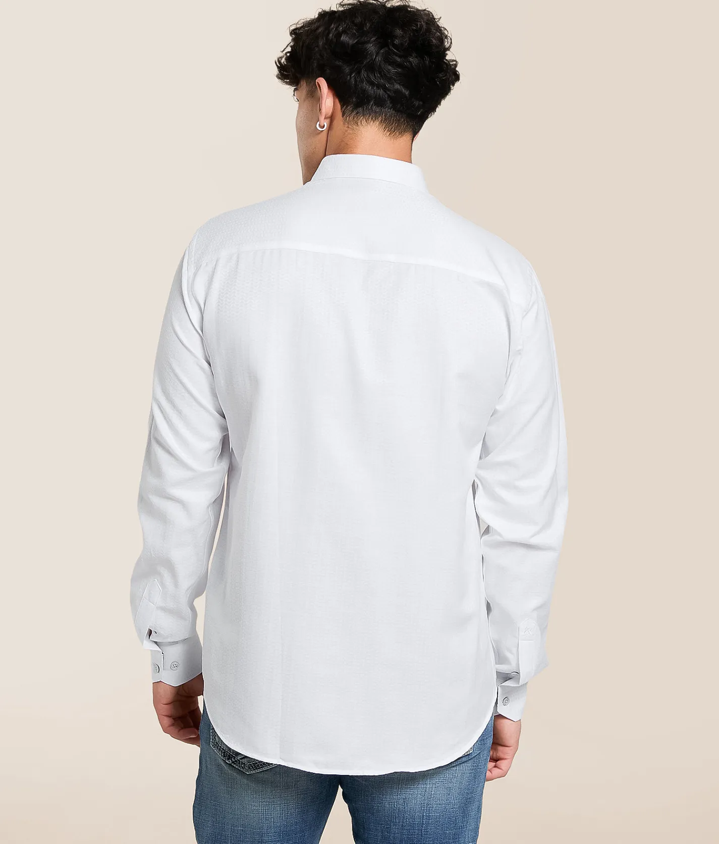 Tops | Eight X Tonal Print Shirt White