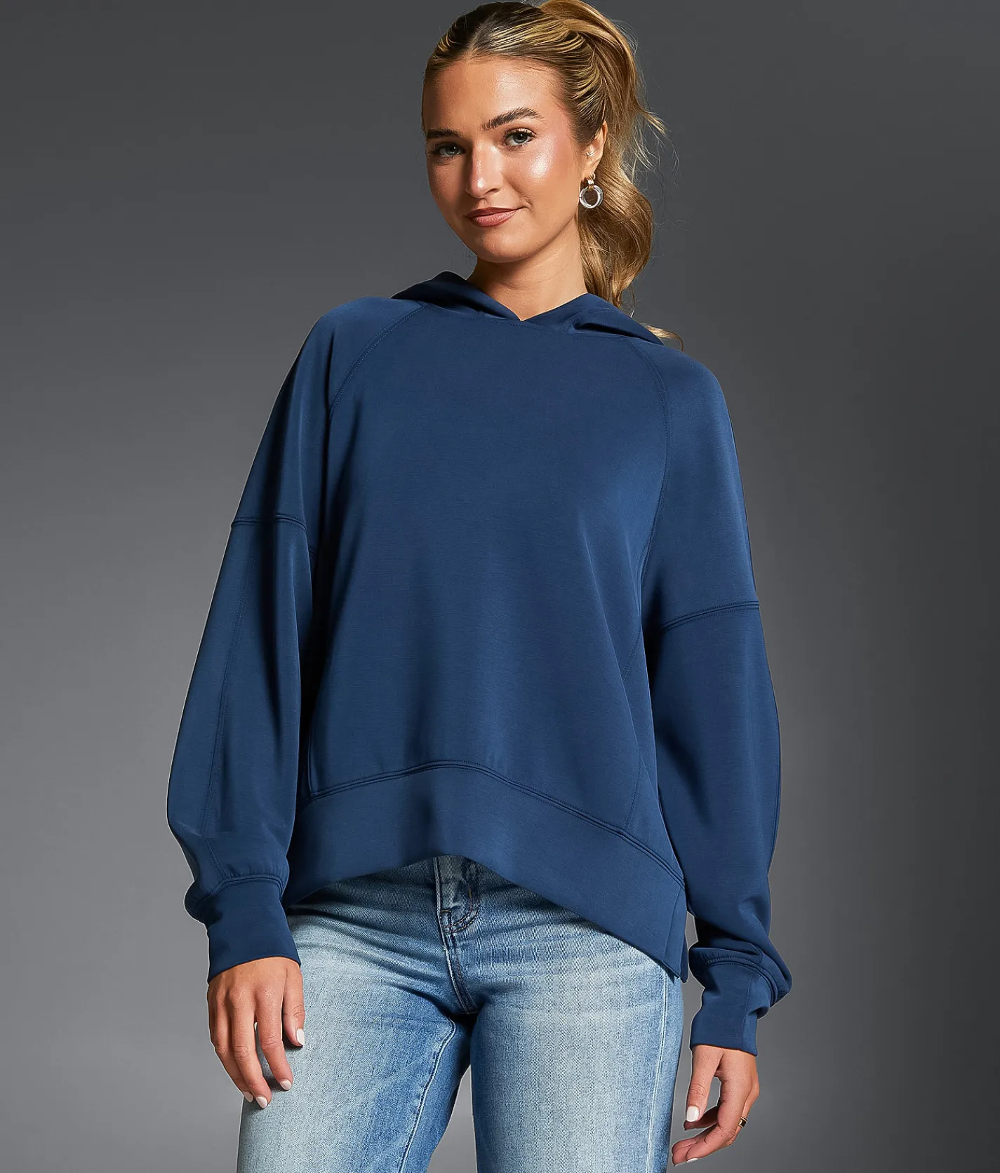Tops|Activewear | Buckle Black Tonal Seamed Hoodie Big Dipper