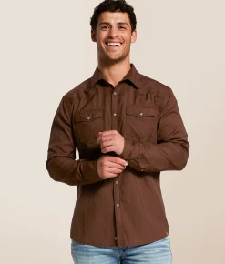 Tops | Gentry County Tonal Southwestern Athletic Shirt Brown