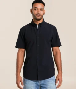 Tops | J.B. Holt Tonal Striped Athletic Performance Stretch Shirt Black