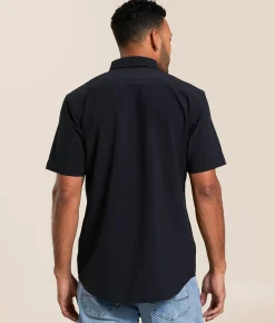 Tops | J.B. Holt Tonal Striped Athletic Performance Stretch Shirt Black