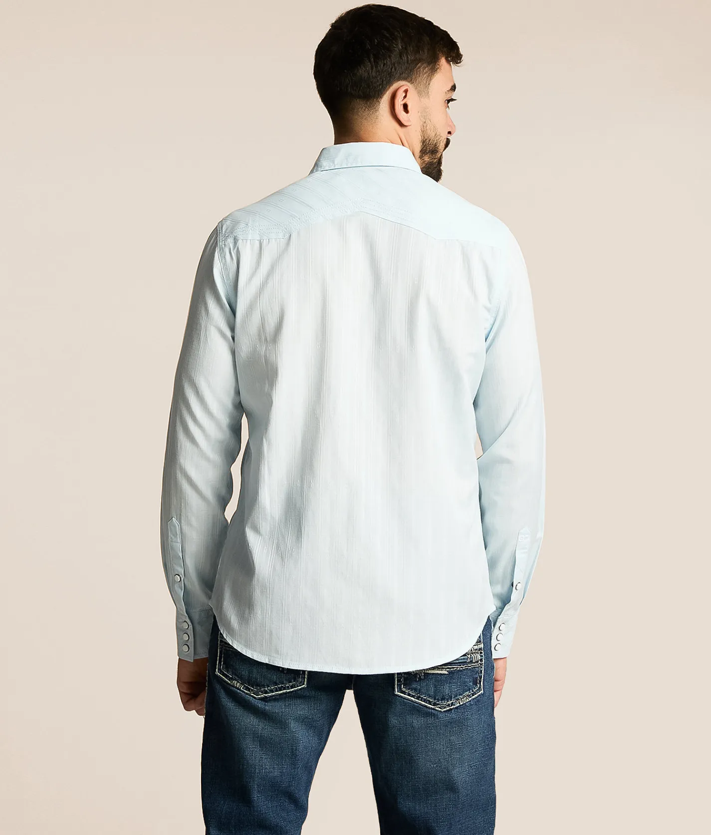 Tops | Gentry County Tonal Striped Athletic Shirt Baby Blue