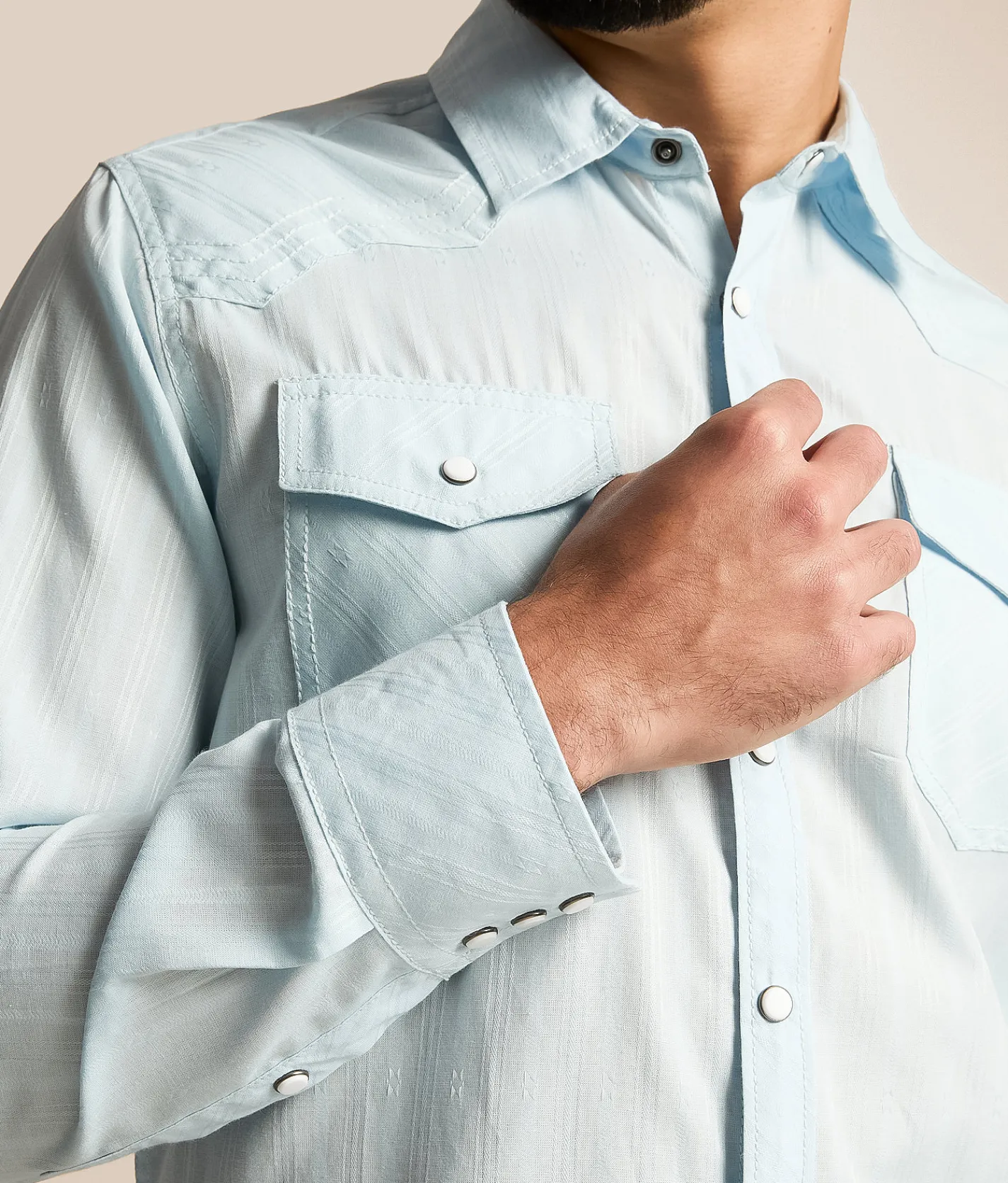 Tops | Gentry County Tonal Striped Athletic Shirt Baby Blue