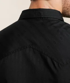 Tops | Gentry County Tonal Striped Standard Shirt Black