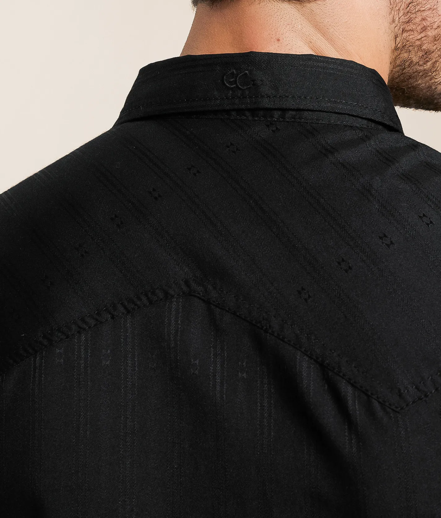 Tops | Gentry County Tonal Striped Standard Shirt Black