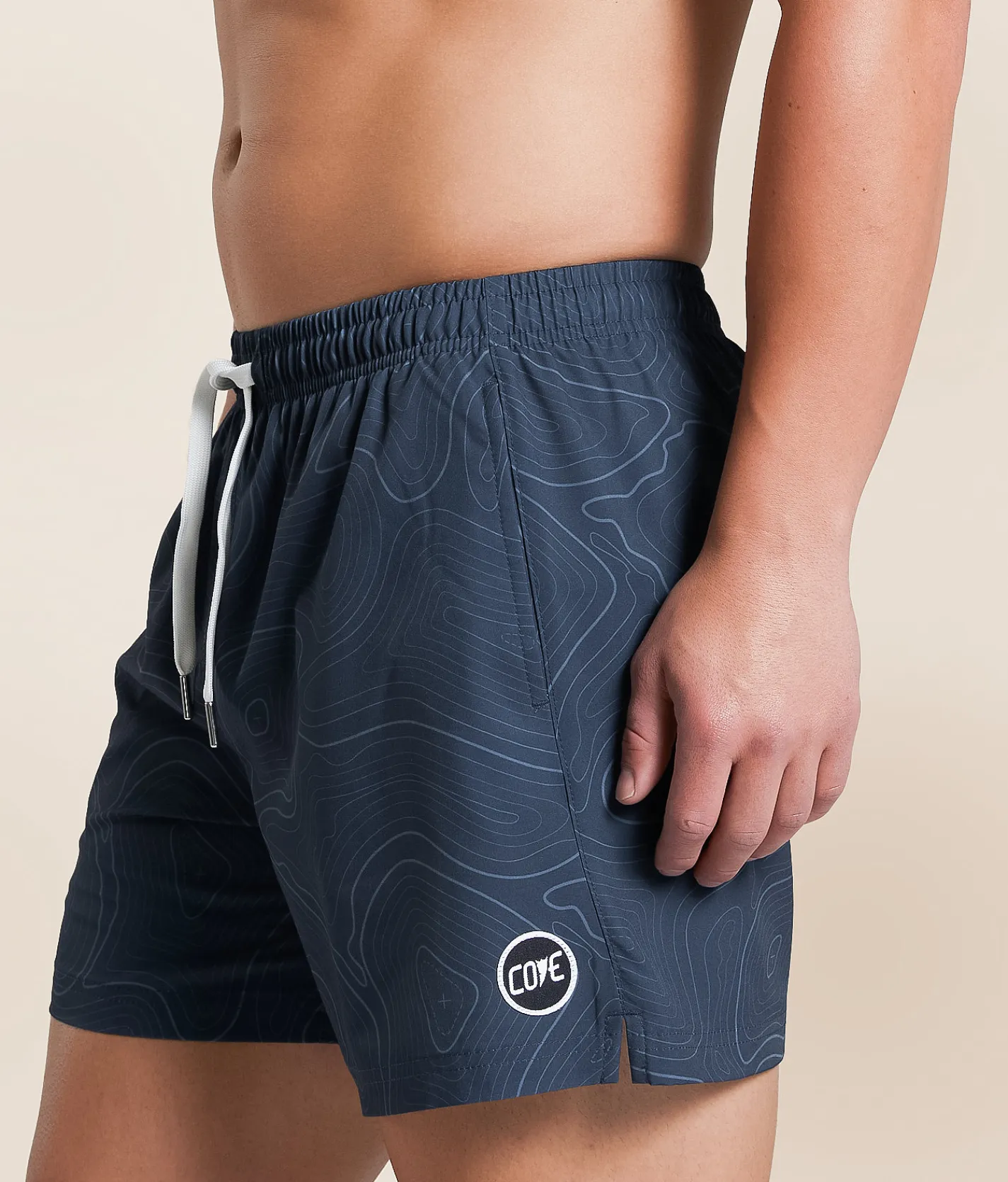 Cove Topo Camo Stretch Swim Trunks Blue Online