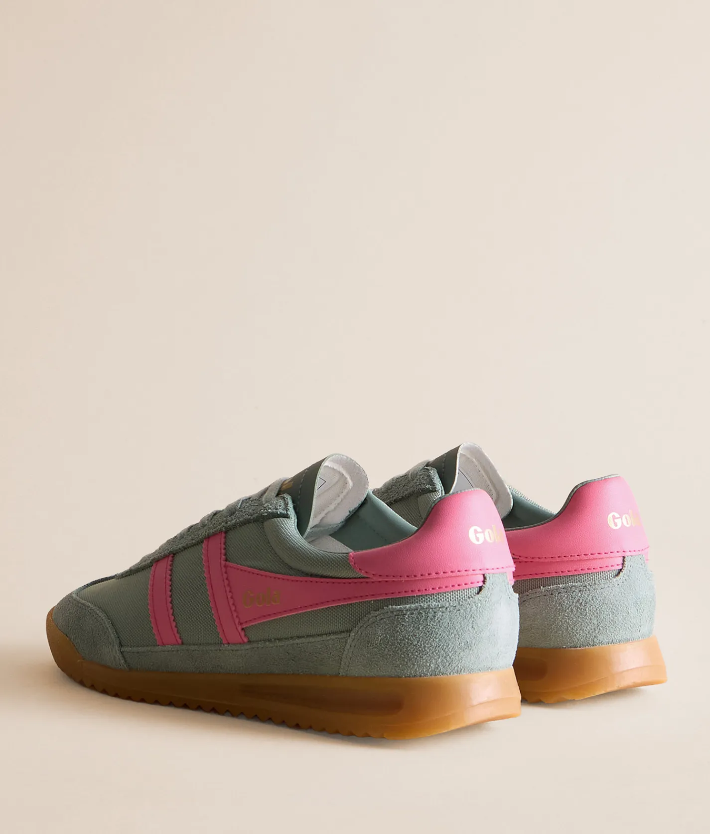 Shoes | Gola® Tornado Leather Sneaker Green Mist Fluro Pink