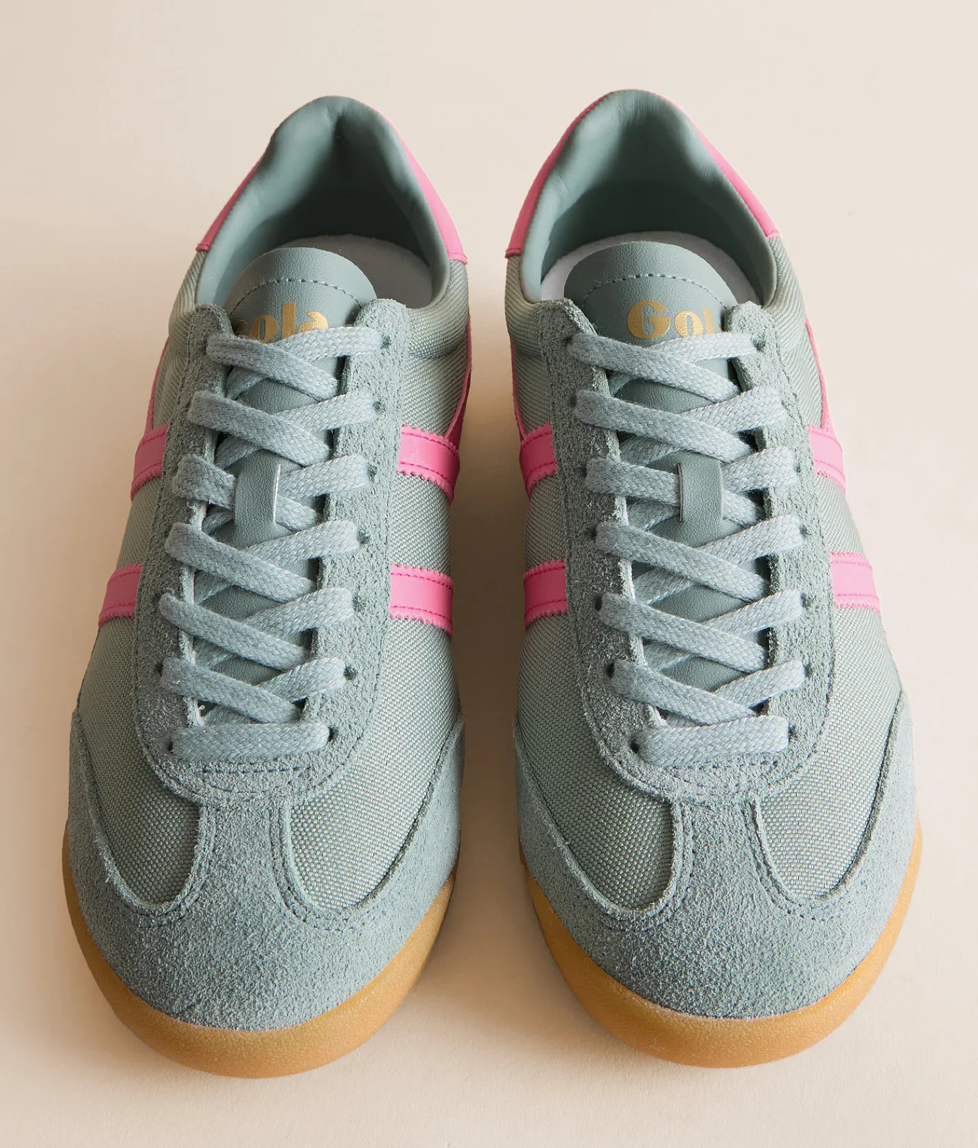 Shoes | Gola® Tornado Leather Sneaker Green Mist Fluro Pink