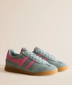 Shoes | Gola® Tornado Leather Sneaker Green Mist Fluro Pink