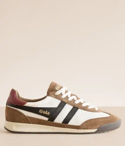 Gola® Tornado Leather Sneaker Off White Tobacco Black Outlet