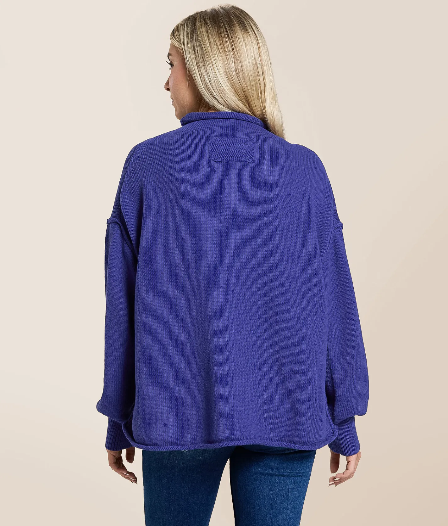 Tops | Free People Torres Oversized Sweater Skipper Blue