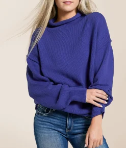 Tops | Free People Torres Oversized Sweater Skipper Blue