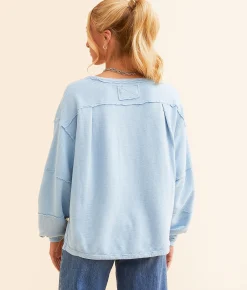Free People Total Eclipse Oversized Top Polar Fog Clearance