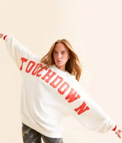DH Apparel Touchdown Oversized Pullover White Clearance