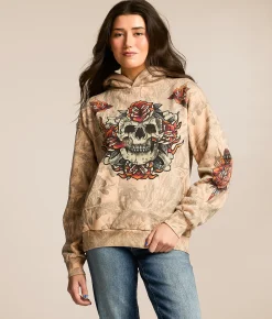 Tops | Affliction Toxic Tavern Camo Hooded Sweatshirt Orange