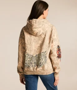 Tops | Affliction Toxic Tavern Camo Hooded Sweatshirt Orange