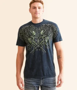 Graphic T-Shirts | Affliction Toxic Wrath T-Shirt Black Lava Wash