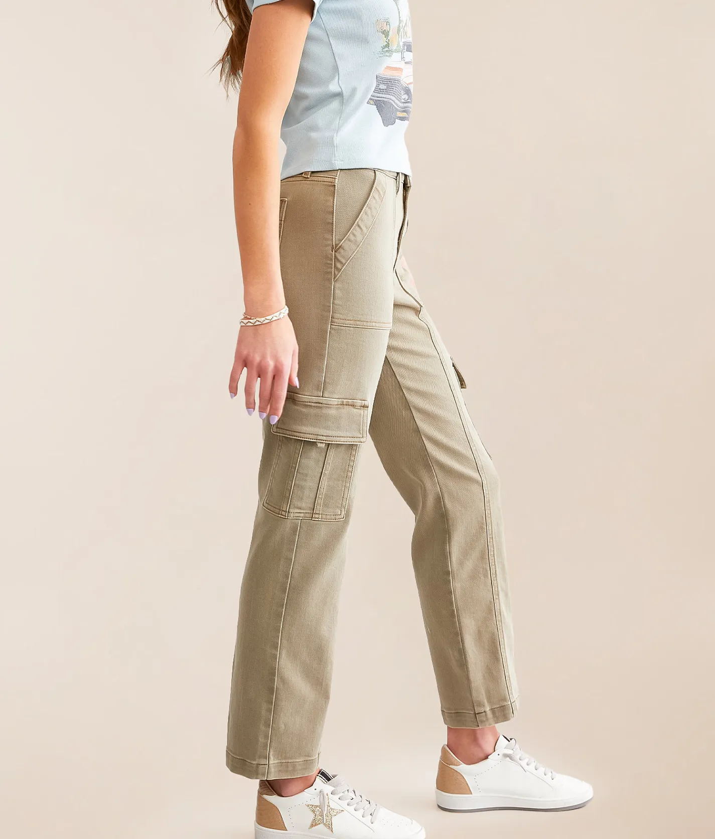 HIDDEN Tracey Cargo Straight Stretch Jean Cedar Sale