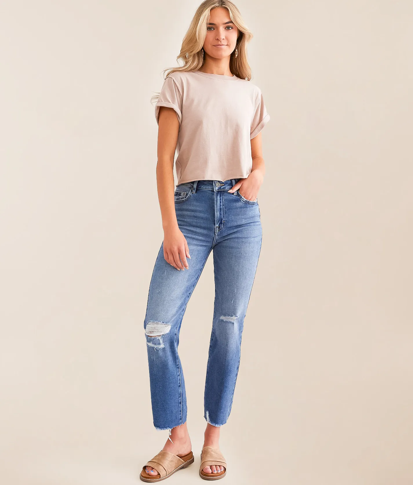 Jeans|Bottoms | HIDDEN Tracey Cropped Straight Jean Medium