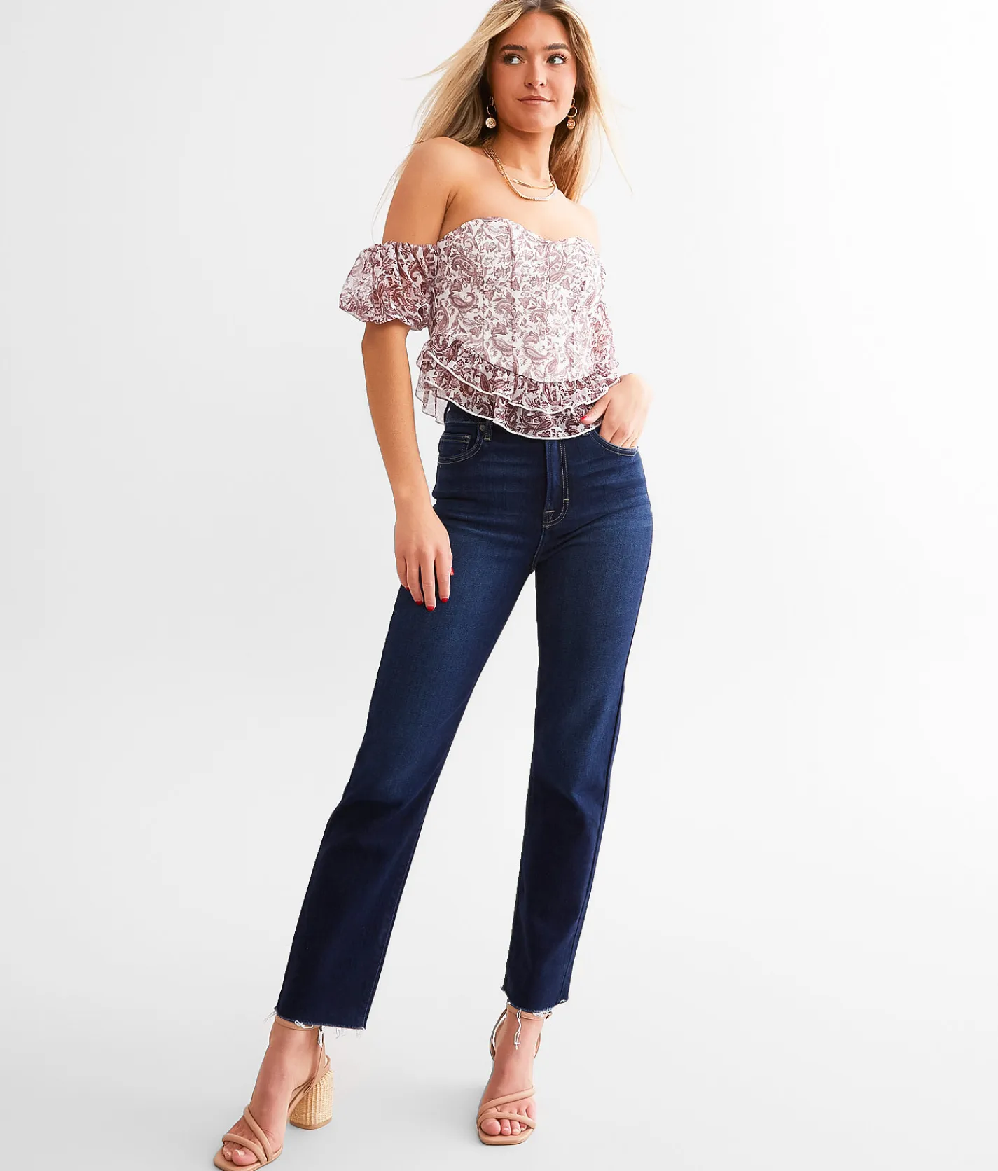 Jeans|Bottoms | HIDDEN Tracey Cropped Straight Stretch Jean Dark Wash