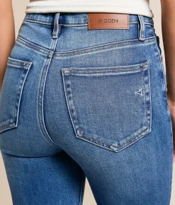 HIDDEN Tracey Cropped Straight Stretch Cuffed Jean Davenport Outlet