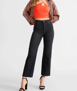 Jeans|Bottoms | HIDDEN Tracey Cropped Straight Stretch Jean Black