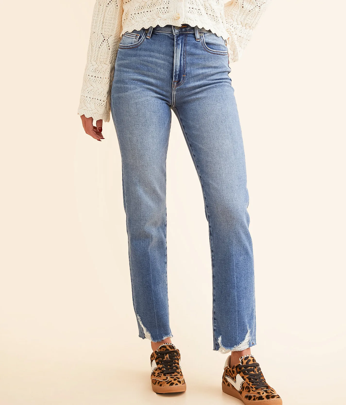 HIDDEN Tracey Cropped Straight Stretch Jean Medium Online