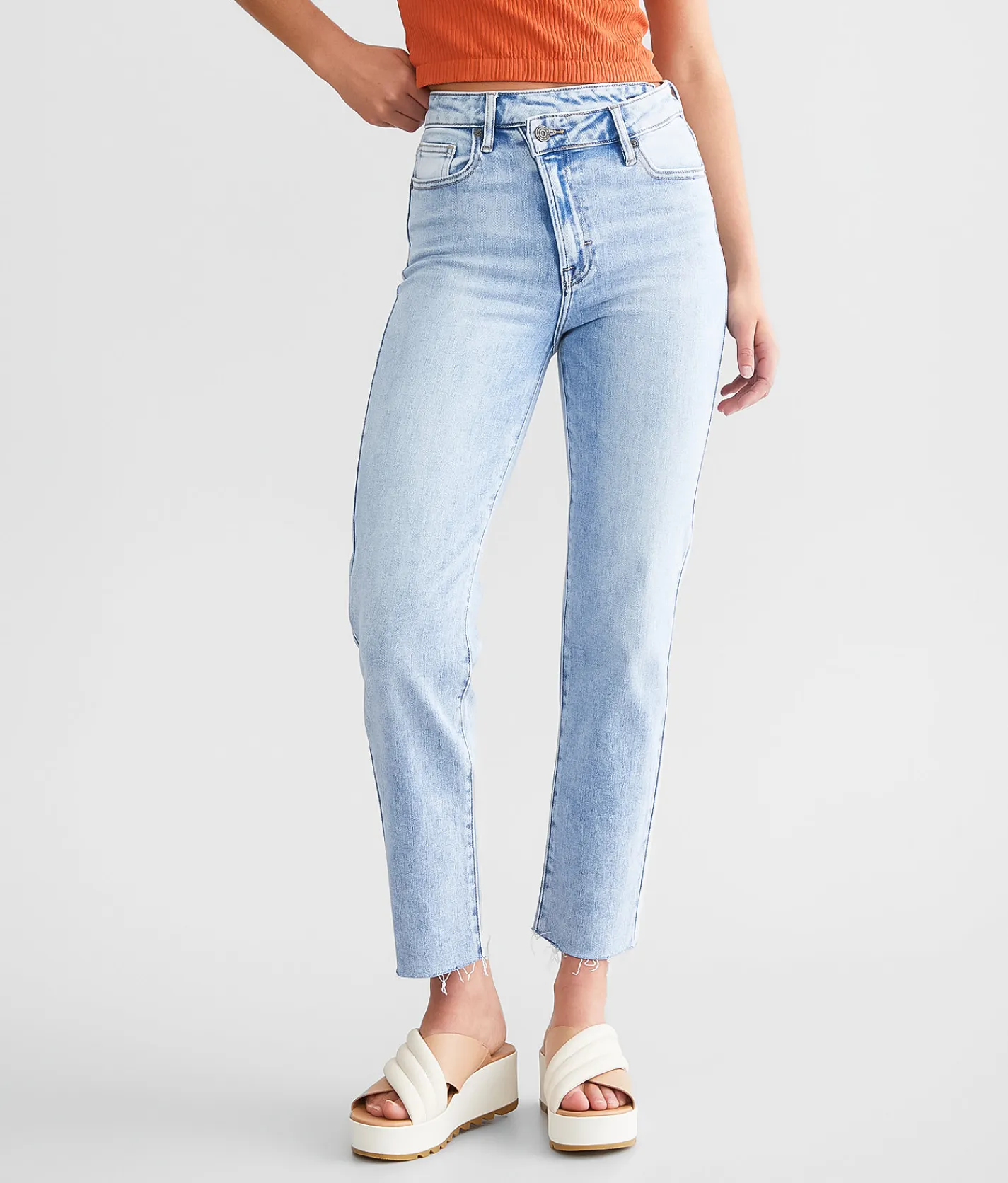Jeans|Bottoms | HIDDEN Tracey Cropped Straight Stretch Jean Super Light Wash