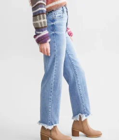 HIDDEN Tracey Cropped Wide Leg Stretch Jean Light Wash Best