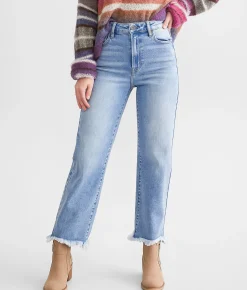 HIDDEN Tracey Cropped Wide Leg Stretch Jean Light Wash Best