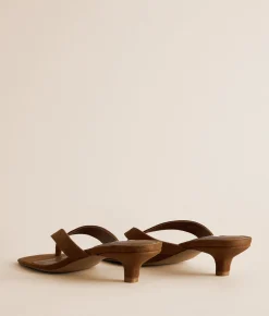 Shoes | Steve Madden Tracie Leather Heeled Sandal Chestnut Suede