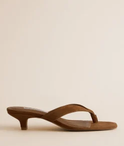 Shoes | Steve Madden Tracie Leather Heeled Sandal Chestnut Suede
