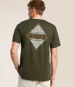 Tops|Graphic T-Shirts | Ariat Trad Wood Stamp T-Shirt Forest Night