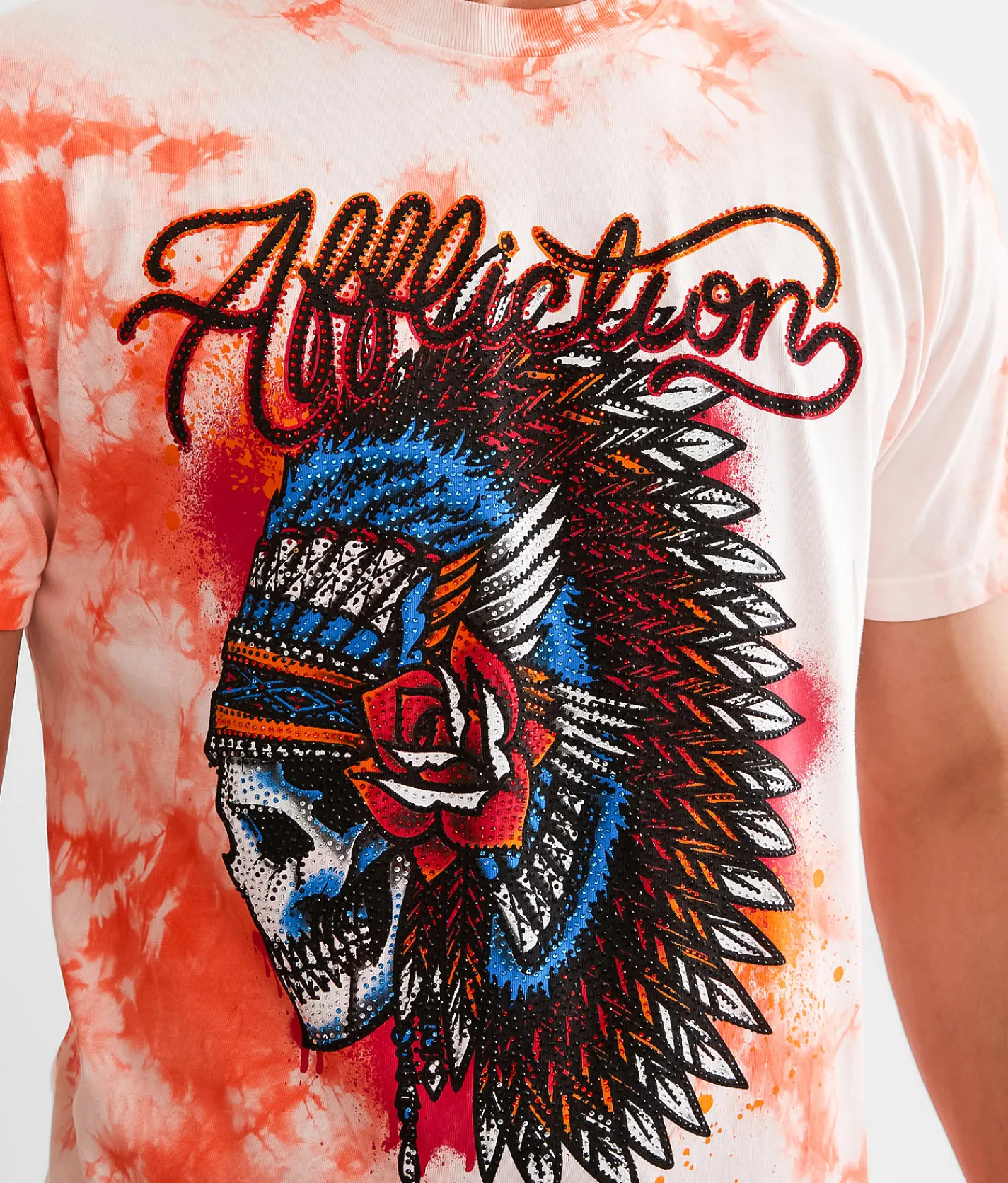 Affliction Trailhawk Chief T-Shirt White Optic Mango Crys Wh