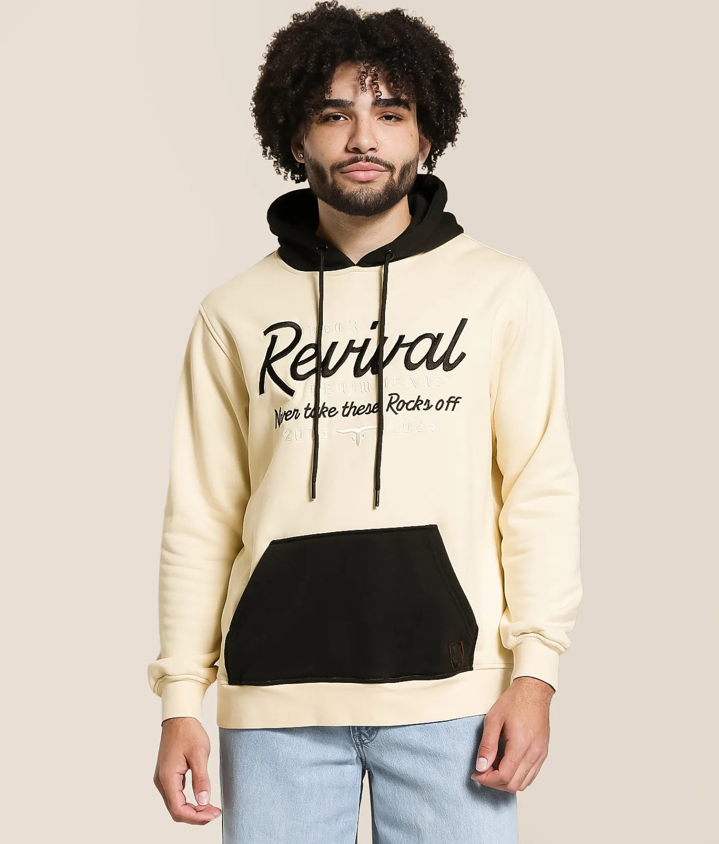 Tops | Rock Revival Trevor Hooded Sweatshirt Cream