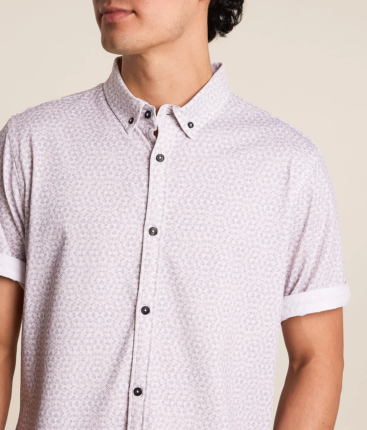 Tops | J.B. Holt Triangle Athletic Performance Knit Shirt White Mauve