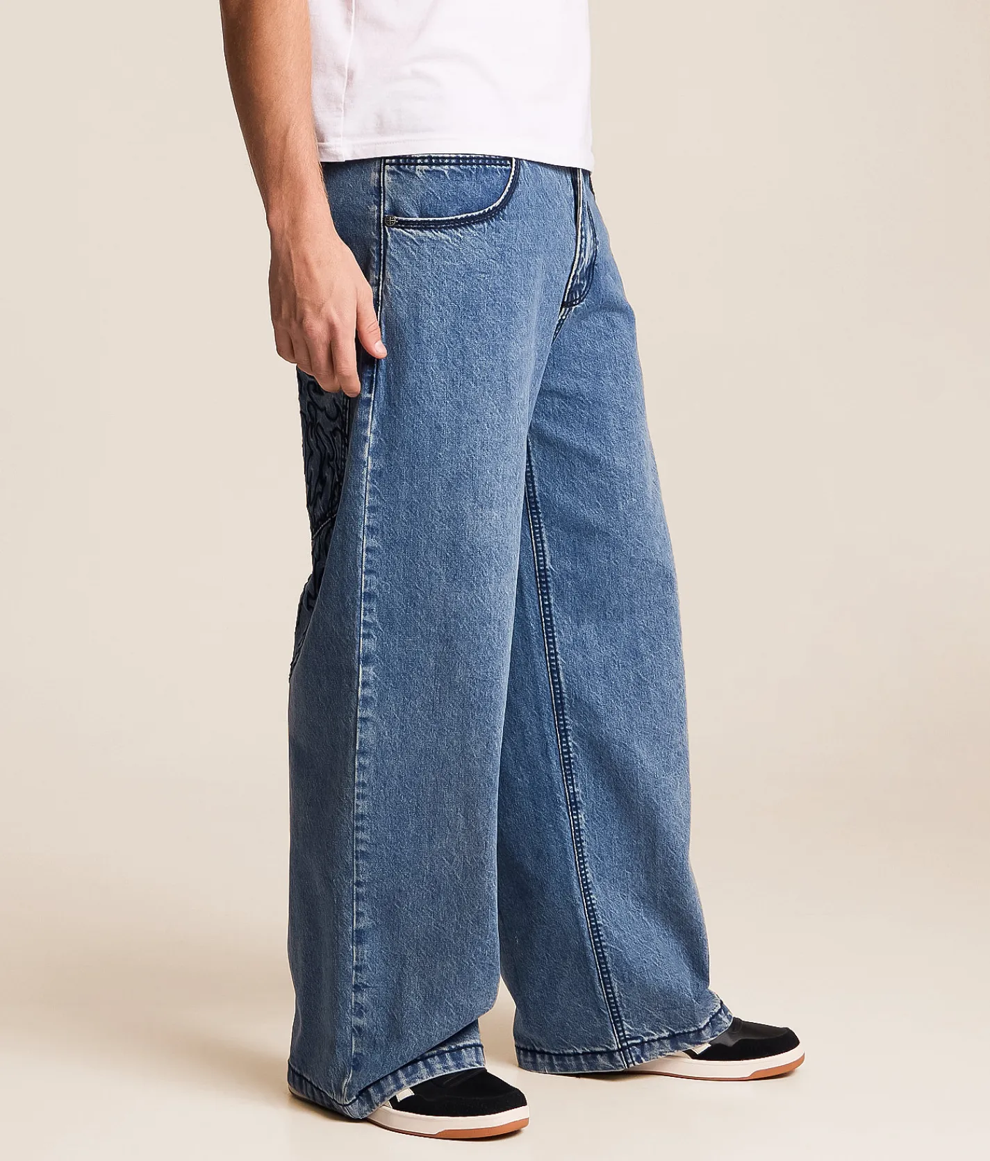 Bottoms|Jeans | Affliction Tribal & Wings Extra Wide Leg Jean Stonewash