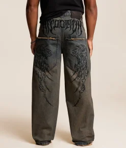 Bottoms|Jeans | Affliction Tribal & Wings Extra Wide Leg Jean Grey Tint