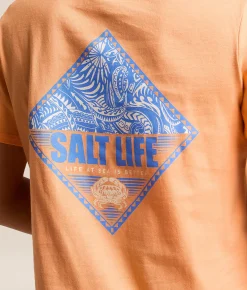 Salt Life Tribal Salt Badge T-Shirt Peach Tree Discount