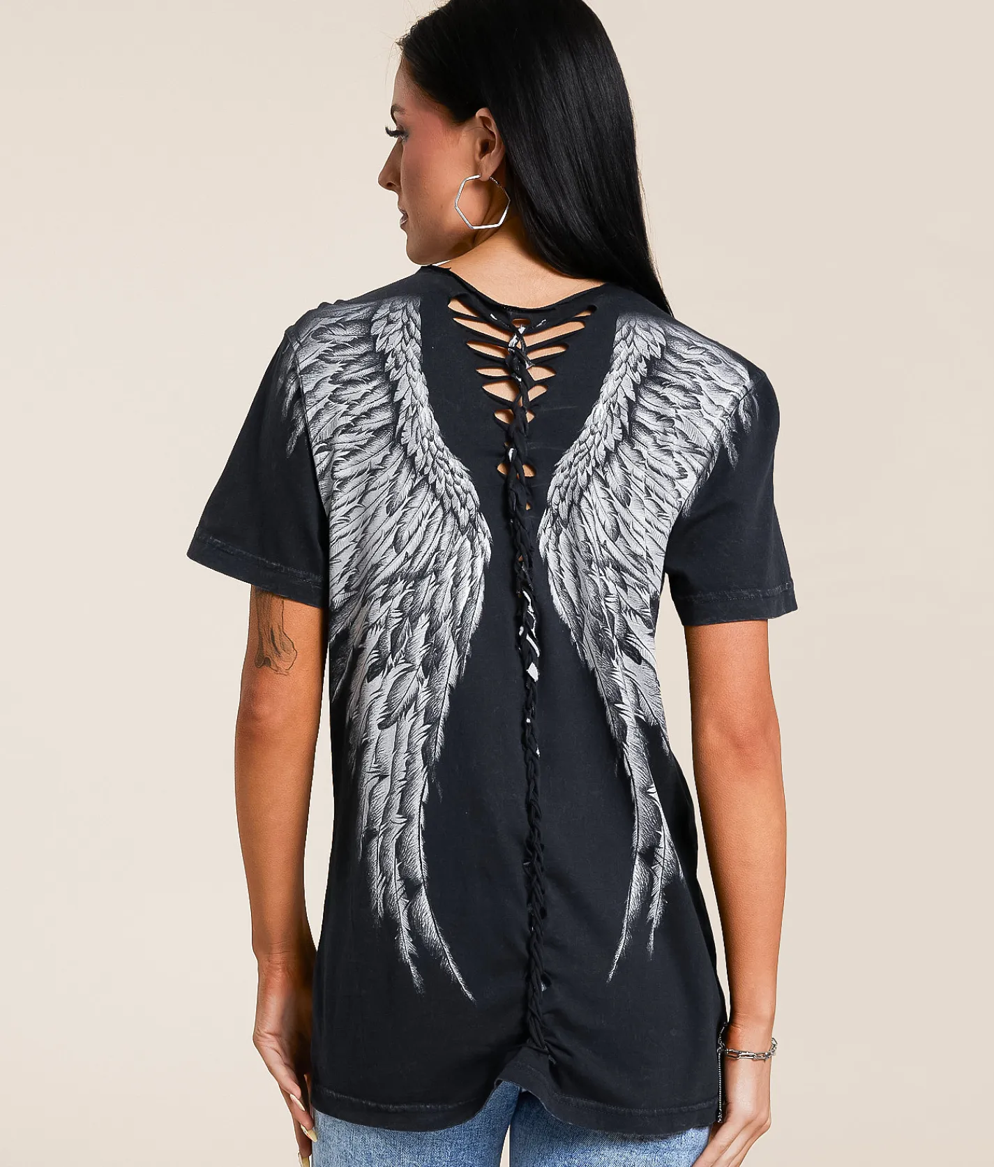 Tops | Affliction Tribal Scream T-Shirt Black Lava Wash
