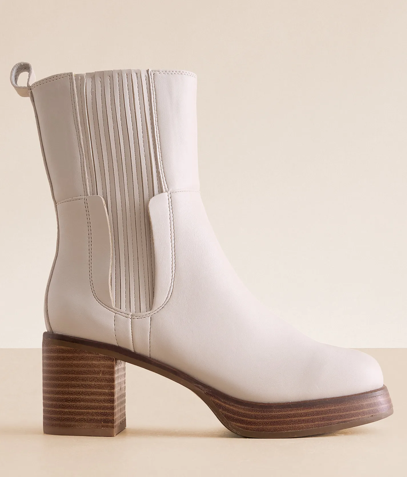 Beast Fashion Tricia Ankle Boot Ivory Clearance