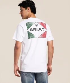 Ariat Tricolor Angle T-Shirt White New