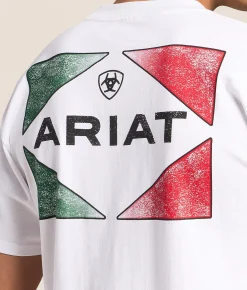 Ariat Tricolor Angle T-Shirt White New