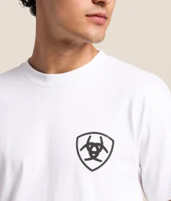 Ariat Tricolor Angle T-Shirt White New
