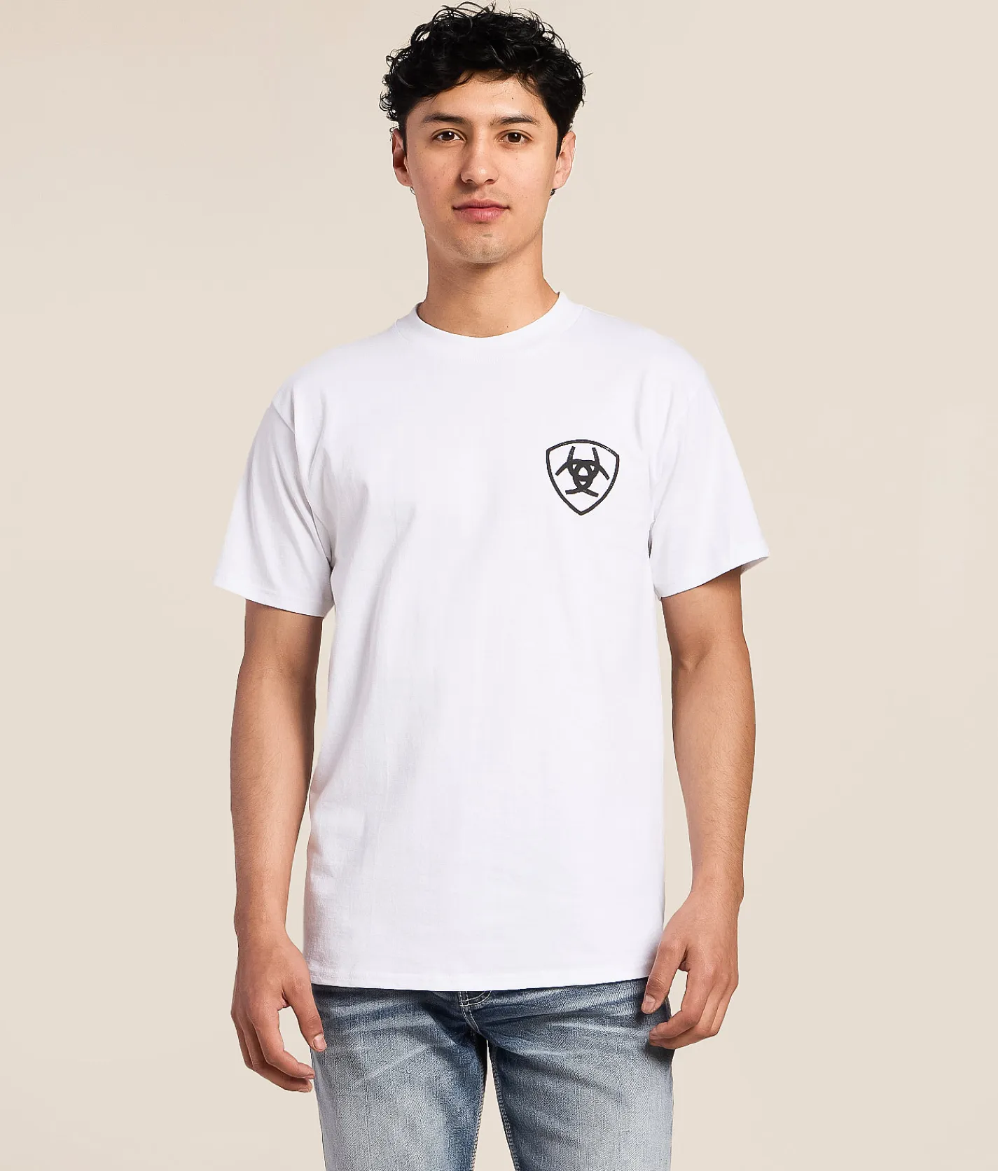 Ariat Tricolor Angle T-Shirt White New