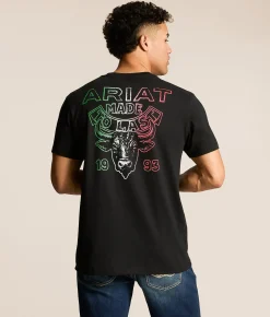 Ariat Tricolor Toro T-Shirt Black New