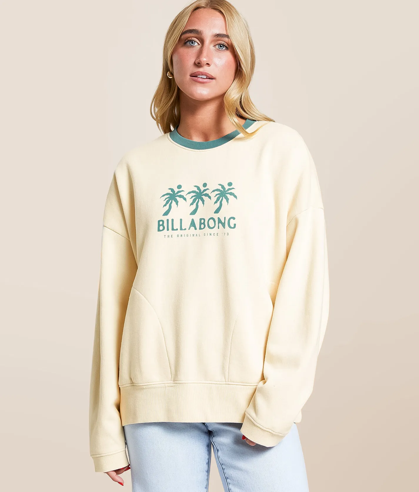 Billabong Triple Palms Pullover Whitecap Hot
