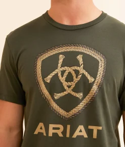 Graphic T-Shirts | Ariat Triple Rope Shield T-Shirt Forest Night